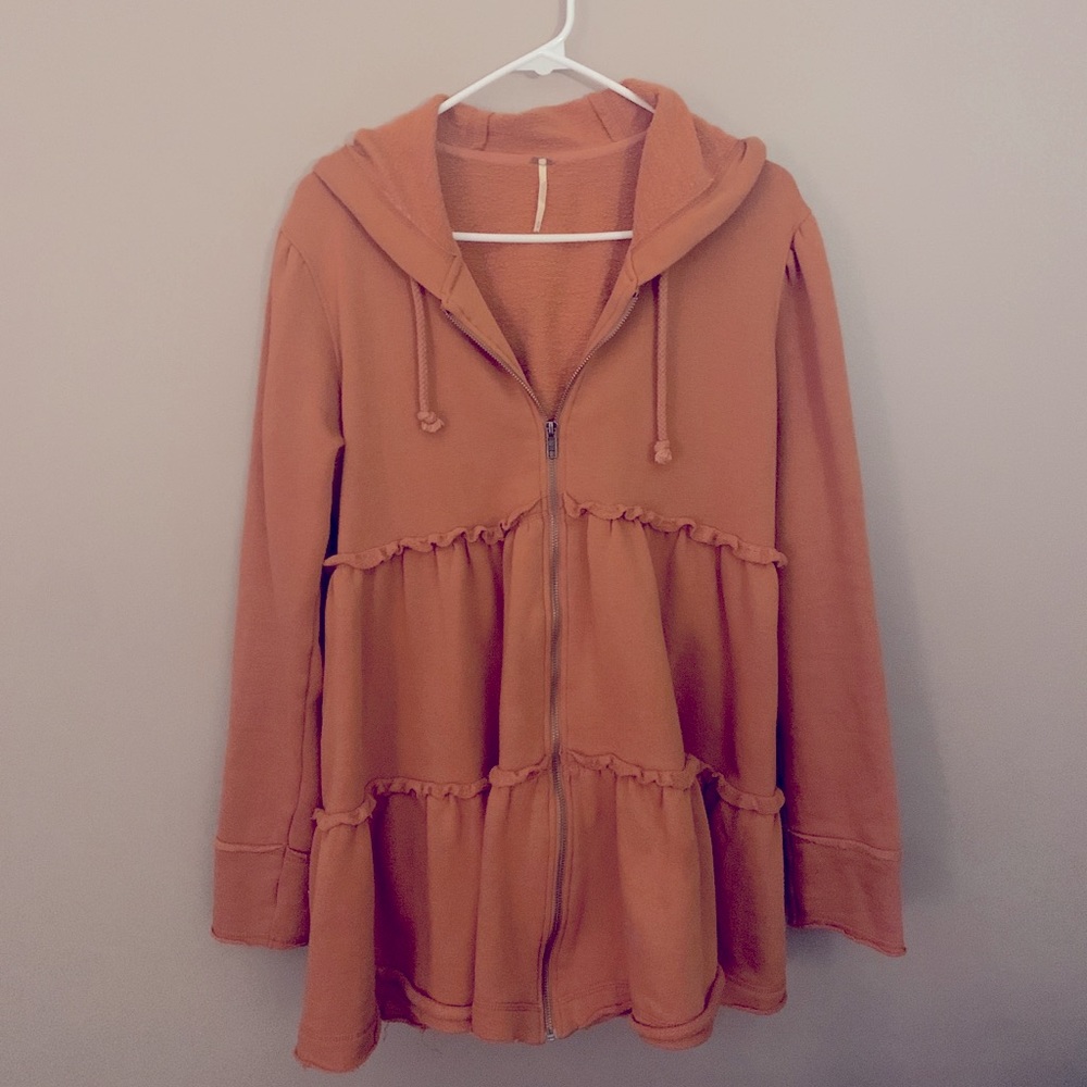Free People Tiered Trapeze Zip-up Jacket